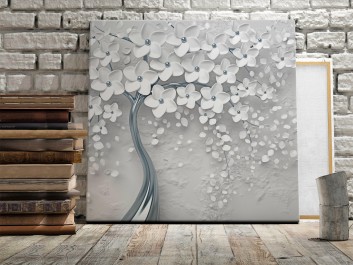 Srebrne gody - nowoczesny obraz na płótnie - 80x80 cm Srebrne gody - nowoczesny obraz na płótnie - 80x80 cm