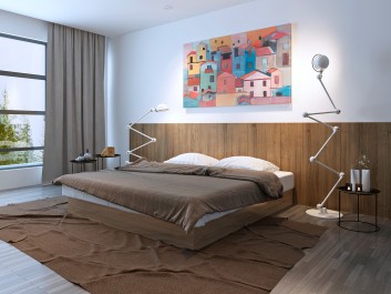 Domy z papieru - nowoczesny obraz na płótnie - 120x80 cm