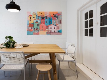 Domy z papieru - nowoczesny obraz na płótnie - 120x80 cm