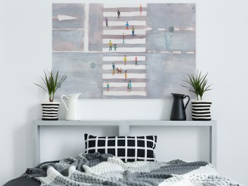 Tempo miasta - nowoczesny obraz na płótnie - 120x80 cm