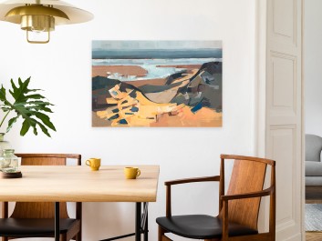 Niebiańska plaża - nowoczesny obraz do salonu - 120x80 cm