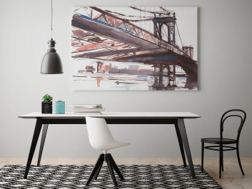 Pożegnanie z Brooklynem - nowoczesny obraz do salonu - 120x80 cm Pożegnanie z Brooklynem - nowoczesny obraz do salonu - 120x80 cm