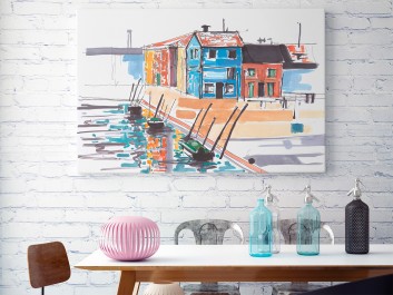 Miłosna przystań - nowoczesny obraz na płótnie - 120x80 cm