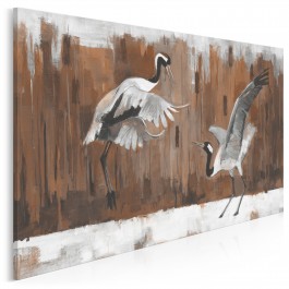 Taniec żurawi - nowoczesny obraz na płótnie - 120x80 cm