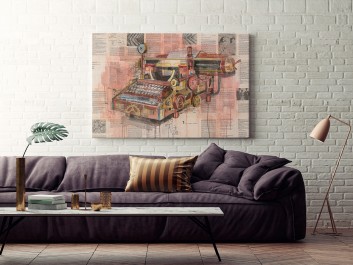 Steampunk story - nowoczesny obraz do salonu - 120x80 cm Steampunk story - nowoczesny obraz do salonu - 120x80 cm