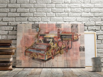 Steampunk story - nowoczesny obraz do salonu - 120x80 cm Steampunk story - nowoczesny obraz do salonu - 120x80 cm