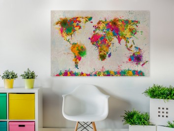 Mapa świata - nowoczesny obraz na płótnie - 120x80 cm Mapa świata - nowoczesny obraz na płótnie - 120x80 cm