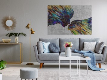 Taniec żywiołów - nowoczesny obraz na płótnie - 120x80 cm