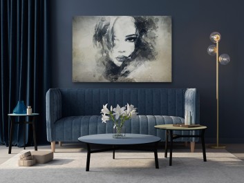 Dusza z antracytu - nowoczesny obraz na płótnie - 120x80 cm