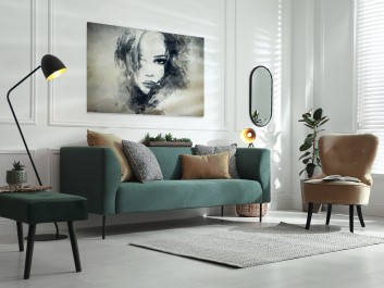 Dusza z antracytu - nowoczesny obraz na płótnie - 120x80 cm