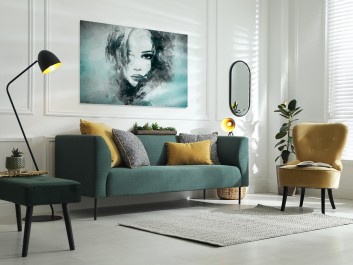 Dusza z antracytu - nowoczesny obraz na płótnie - 120x80 cm