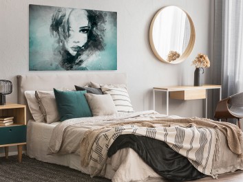 Dusza z antracytu - nowoczesny obraz na płótnie - 120x80 cm