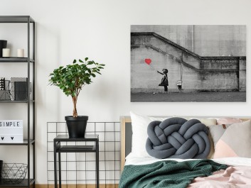 Banksy - Dziewczynka  - nowoczesny obraz na płótnie - 120x80 cm