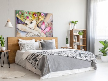 Rubinowe muśnięcie motyla - nowoczesny obraz na płótnie - 120x80 cm