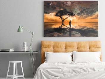 Widnokrąg wzruszeń - nowoczesny obraz do sypialni - 120x80 cm Widnokrąg wzruszeń - nowoczesny obraz do sypialni - 120x80 cm