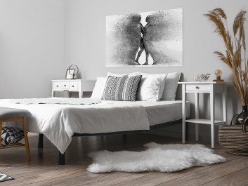 Metafizyka miłości w szarościach - nowoczesny obraz na płótnie - 120x80 cm