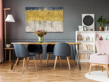 Złote żniwa - nowoczesny obraz na płótnie - 120x80 cm Złote żniwa - nowoczesny obraz na płótnie - 120x80 cm