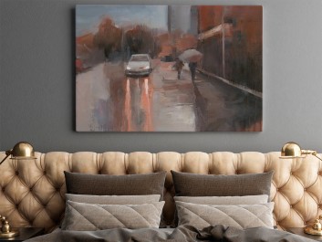 Szelest deszczu - nowoczesny obraz na płótnie - 120x80 cm