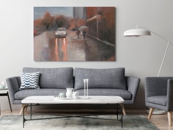 Szelest deszczu - nowoczesny obraz na płótnie - 120x80 cm