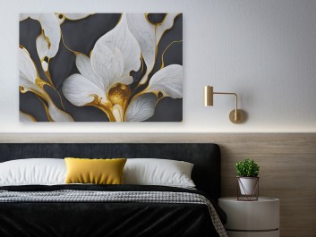 Zmysłowa kalia - nowoczesny obraz na płótnie - 120x80 cm Zmysłowa kalia - nowoczesny obraz na płótnie - 120x80 cm