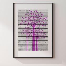 Drzewo w stylu vintage - plakat dekoracyjny