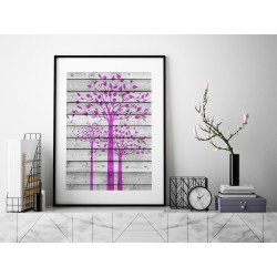 Drzewo w stylu vintage - plakat dekoracyjny