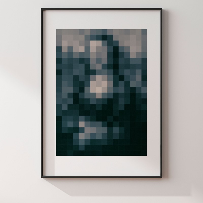 Znana osobistość w stylu pixel art - plakat dekoracyjny