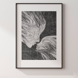 Taniec żywiołów w szarościach - plakat dekoracyjny