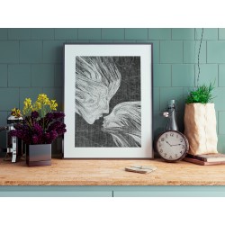 Taniec żywiołów w szarościach - plakat dekoracyjny
