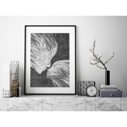 Taniec żywiołów w szarościach - plakat dekoracyjny