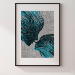 Taniec żywiołów w błękitach - plakat dekoracyjny