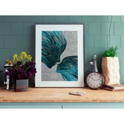 Taniec żywiołów w błękitach - plakat dekoracyjny