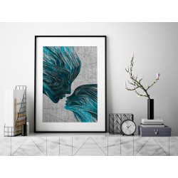 Taniec żywiołów w błękitach - plakat dekoracyjny