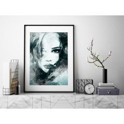 Dusza z antracytu w turkusie - plakat dekoracyjny