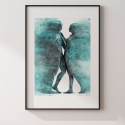 Metafizyka miłości w turkusach - plakat dekoracyjny