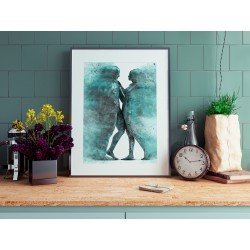 Metafizyka miłości w turkusach - plakat dekoracyjny