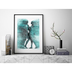 Metafizyka miłości w turkusach - plakat dekoracyjny