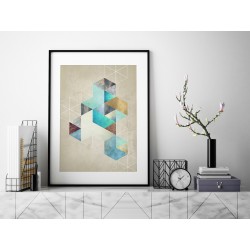 Heksagonalny przypływ - plakat dekoracyjny