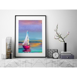 Zachód słońca na Mazurach - plakat dekoracyjny