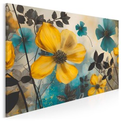 Granatowy nagietek - nowoczesny obraz na płótnie