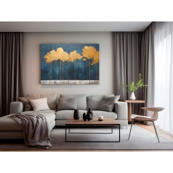 Jesienne indygo - nowoczesny obraz na płótnie