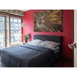 Dynamika w brązach - nowoczesny obraz do sypialni - 120x80 cm