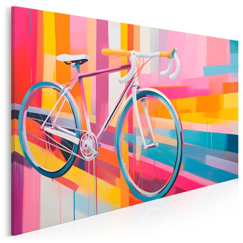 Przez miasto barw - nowoczesny obraz na płótnie - 120x80 cm