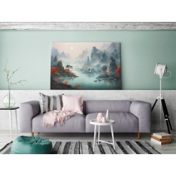 Mglisty poranek - nowoczesny obraz na płótnie