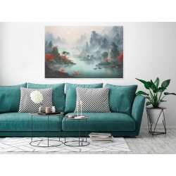 Mglisty poranek - nowoczesny obraz na płótnie