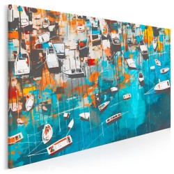 Wakacyjne cumowanie - nowoczesny obraz na płótnie