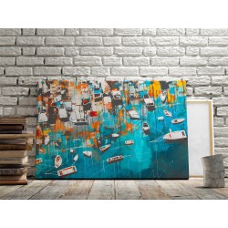 Wakacyjne cumowanie - nowoczesny obraz na płótnie