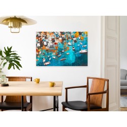 Wakacyjne cumowanie - nowoczesny obraz na płótnie
