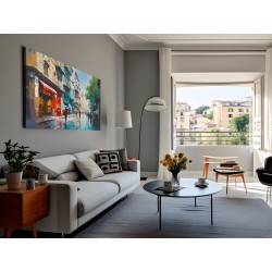 Deszcz farb - nowoczesny obraz na płótnie