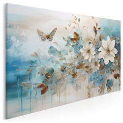 Kwietny witraż - nowoczesny obraz na płótnie